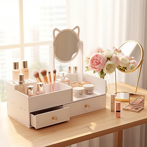 Make box with mirror vanity - up,