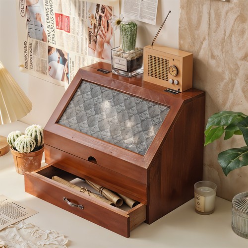 Retro wooden makeup organizer - retro,