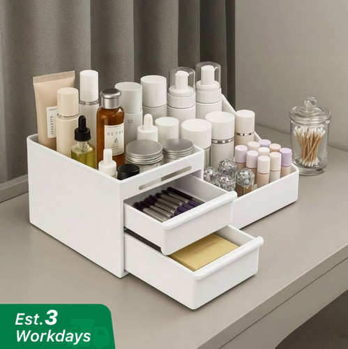 Makeup organizer with - with, drawers